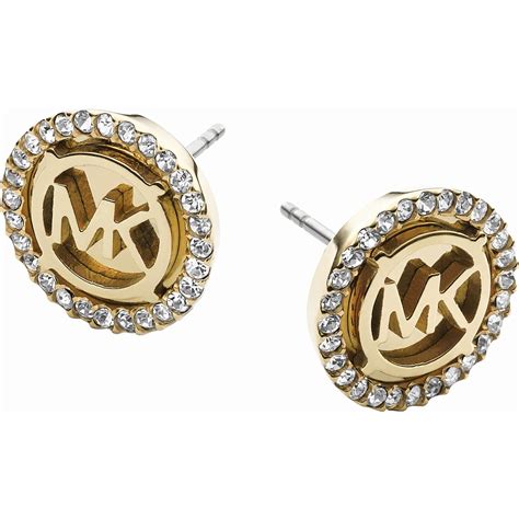 michael kors bar pendant necklace and stud earrings set|Michael Kors large hoop earrings.